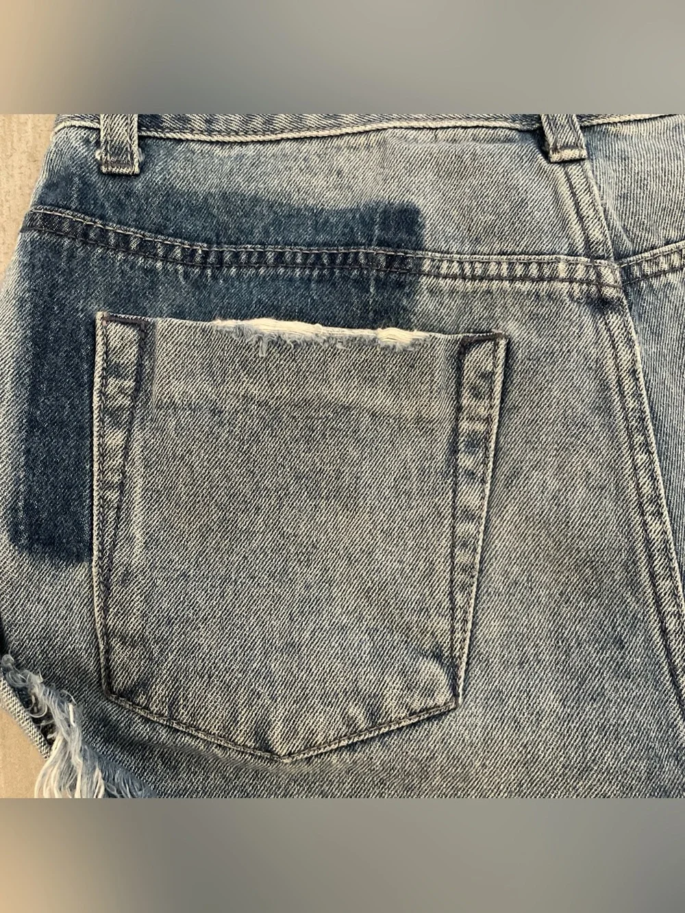 One Teaspoon SZ 24 Bandits Relaxed Fit Long Rise Shadow Pocket Jean Denim Shorts